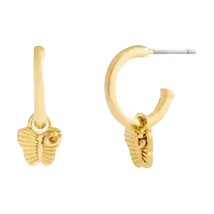 COACH Brass Plated Earrings Women's Gold
