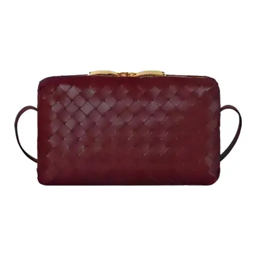 Bottega Veneta Sheepskin Crossbody Bag, Shoulder Bag Women's Red