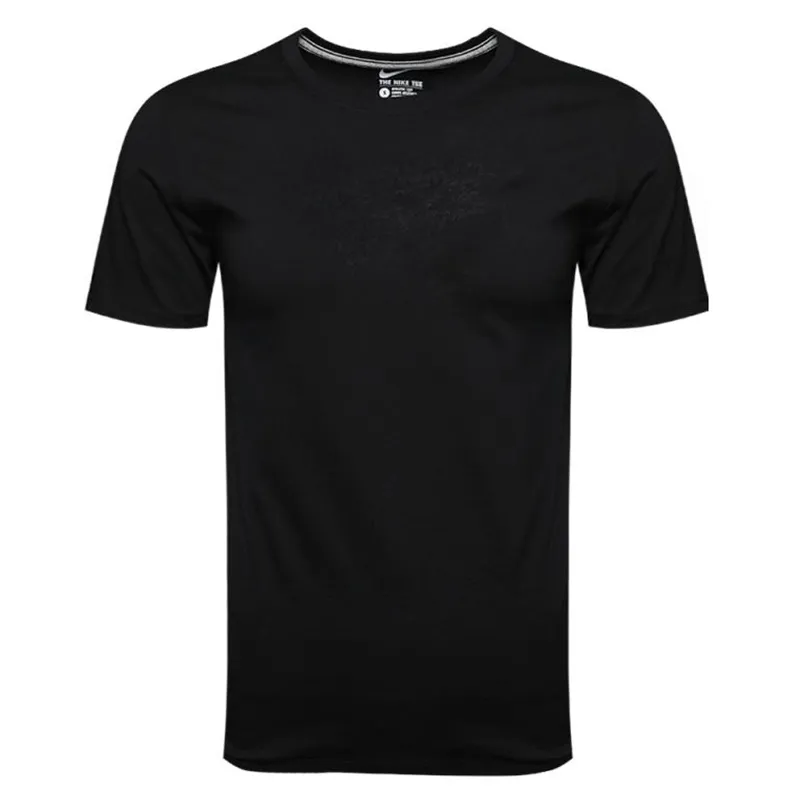 Nike T-Shirts Men's Black Crew Neck Moderate Straight Fit