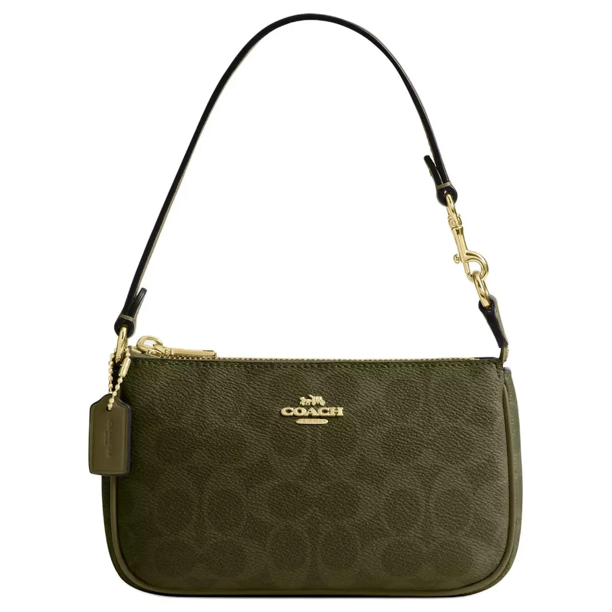 COACH Nolita Signature Coated Canvas Shoulder Bag, Handbag, Shoulder Bag Small Women's Olive Green