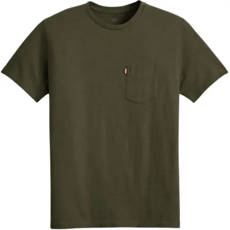 Levi's T-Shirts Men's Dark Green Crew Neck Moderate