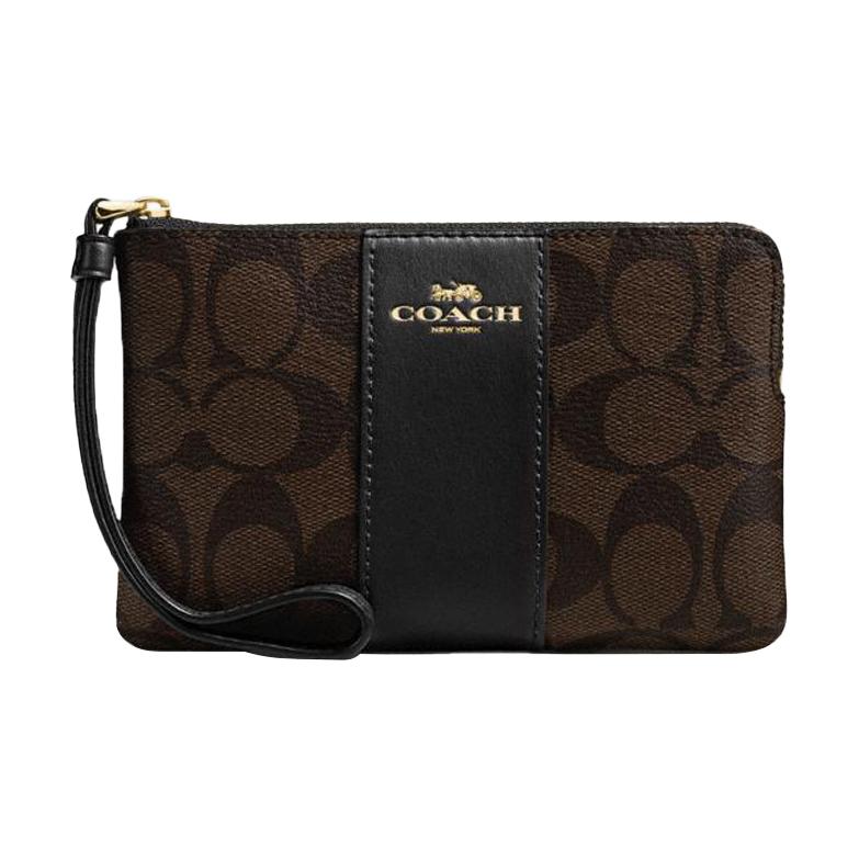 Женская сумка COACH Corner Zip 16 (темно-коричневая) — фото 1