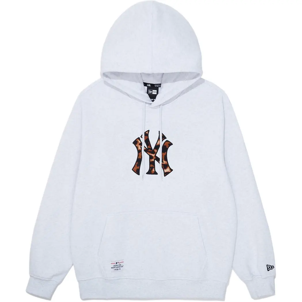New Era Sweatshirts Unisex Heather White Hooded (Non-detachable) Moderate