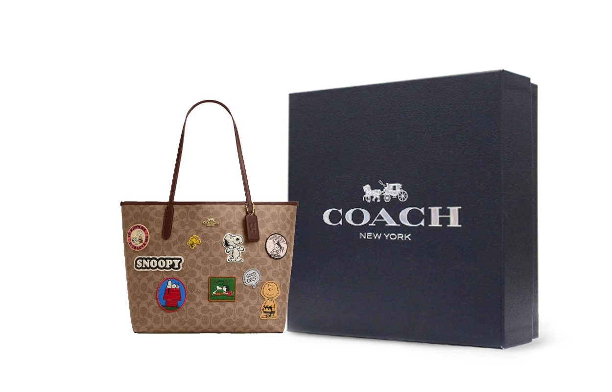 Женская сумка COACH City 33 (коричнево-желтая) — фото 7