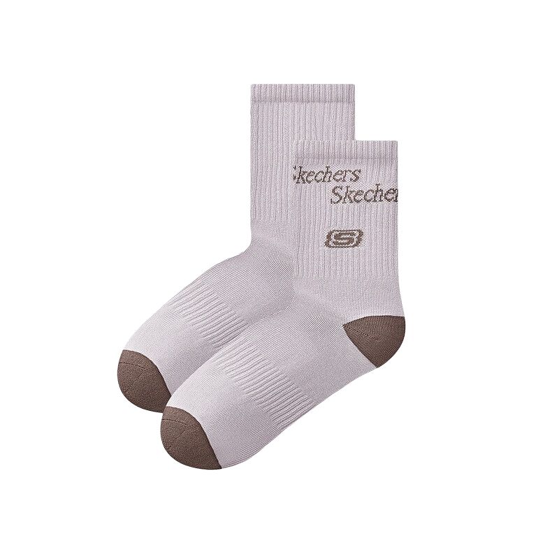 Skechers Sports League Collection Crew Socks Unisex 2 Pack Brick Earth Tone Rose/Light Violet