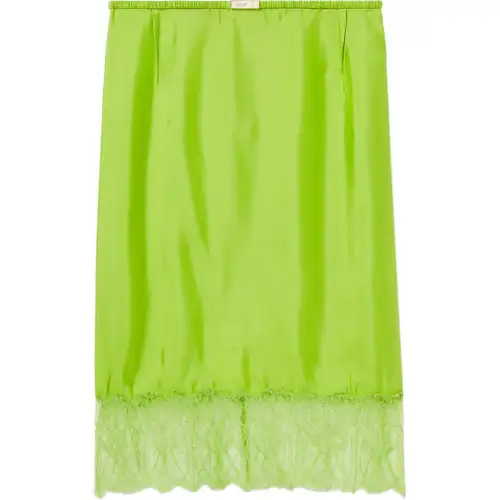 Gucci Floral Lace Twill Skirt
