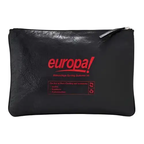 Balenciaga Leather Clutch Men's Black