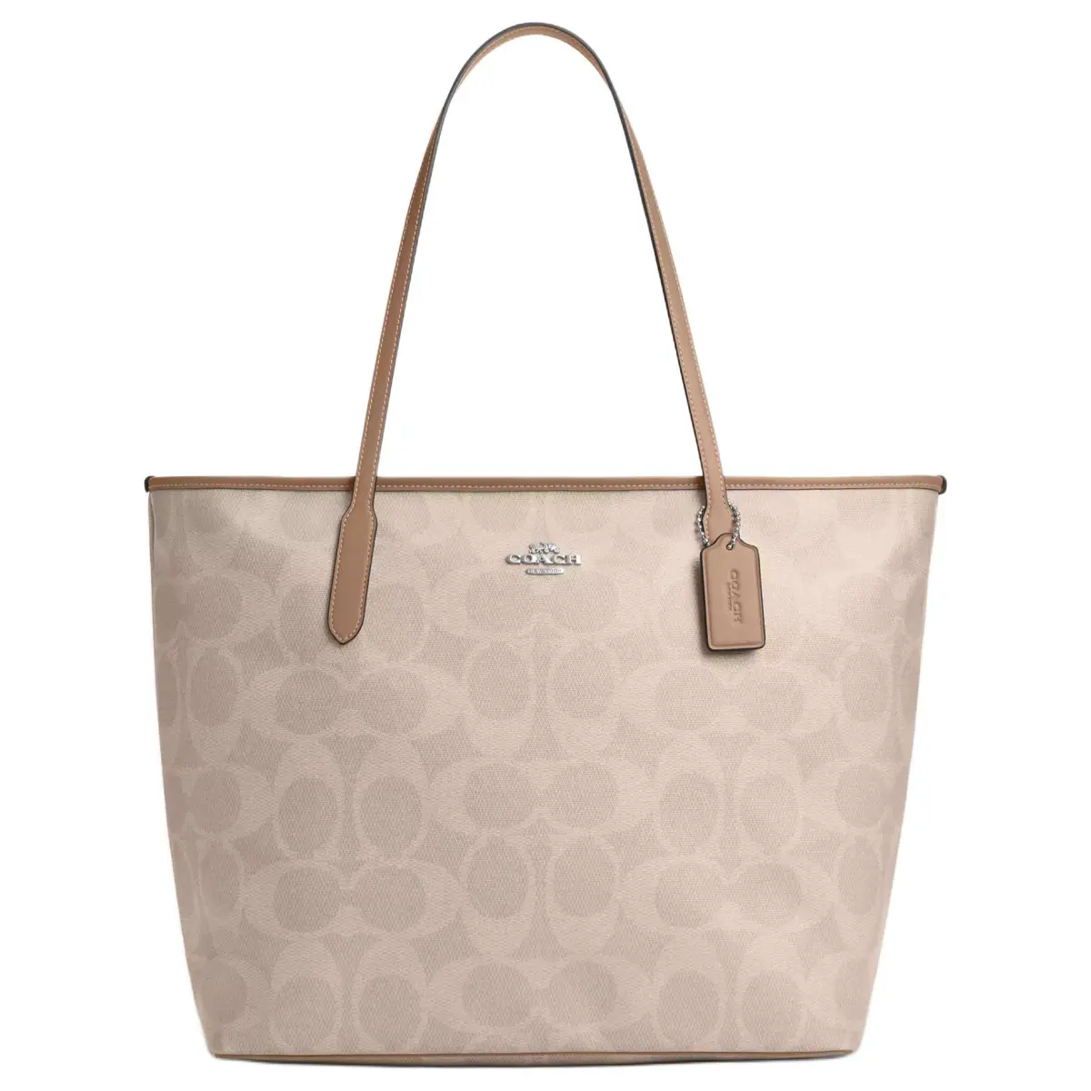 COACH City Maxi Signature Canvas Tote Bag, Shopping Bag, Shoulder Bag Large Women's Taupe