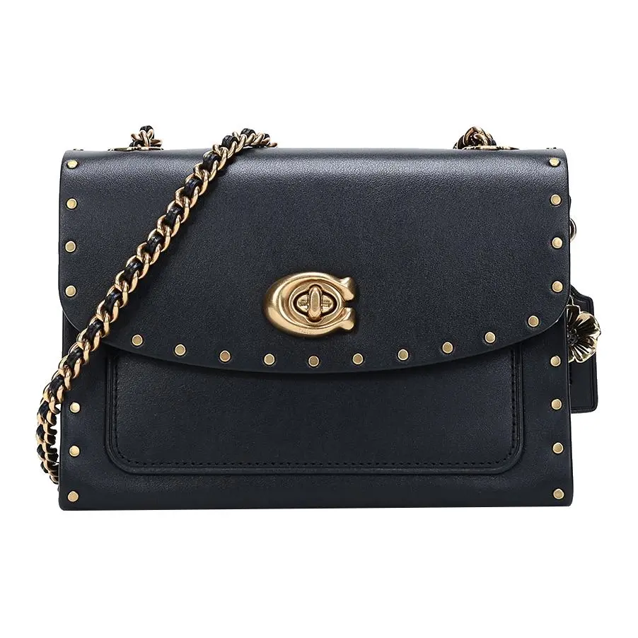 COACH PARKER Cow Leather Chain Bag, Crossbody Bag, Shoulder Bag Small Women's Black