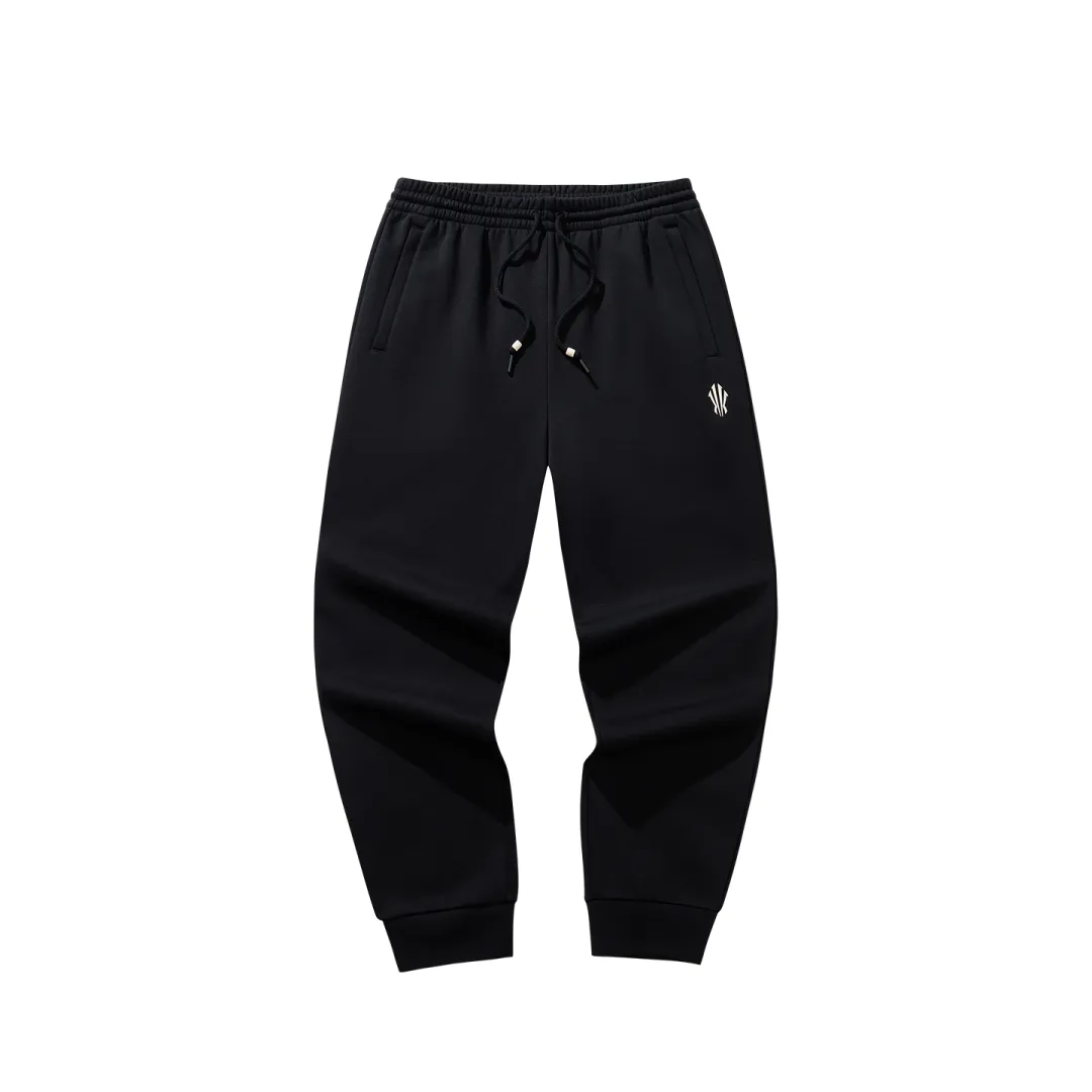 ANTA Knitted Sweatpants Unisex Black Thickened Other