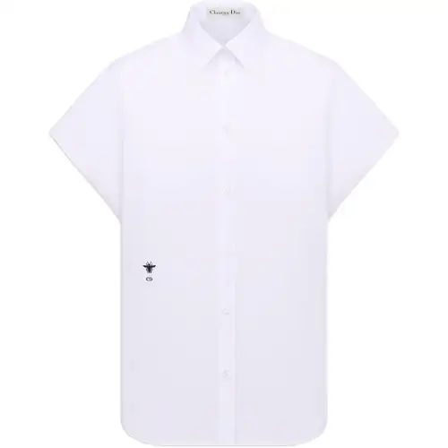 DIOR Shirts Women's White Pointed Collar Moderate