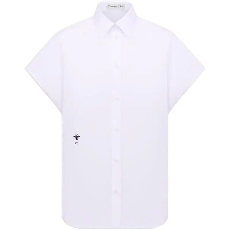 DIOR Shirts Women's White Pointed Collar Moderate