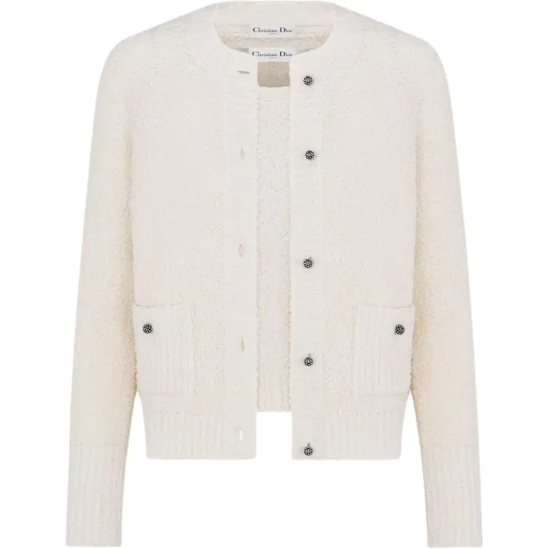 DIOR Sweaters Women's White Crew Neck Moderate