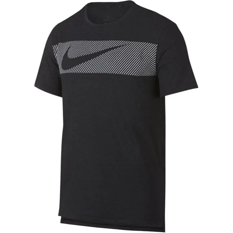 Nike T-Shirts Men's Black Crew Neck Moderate Straight Fit