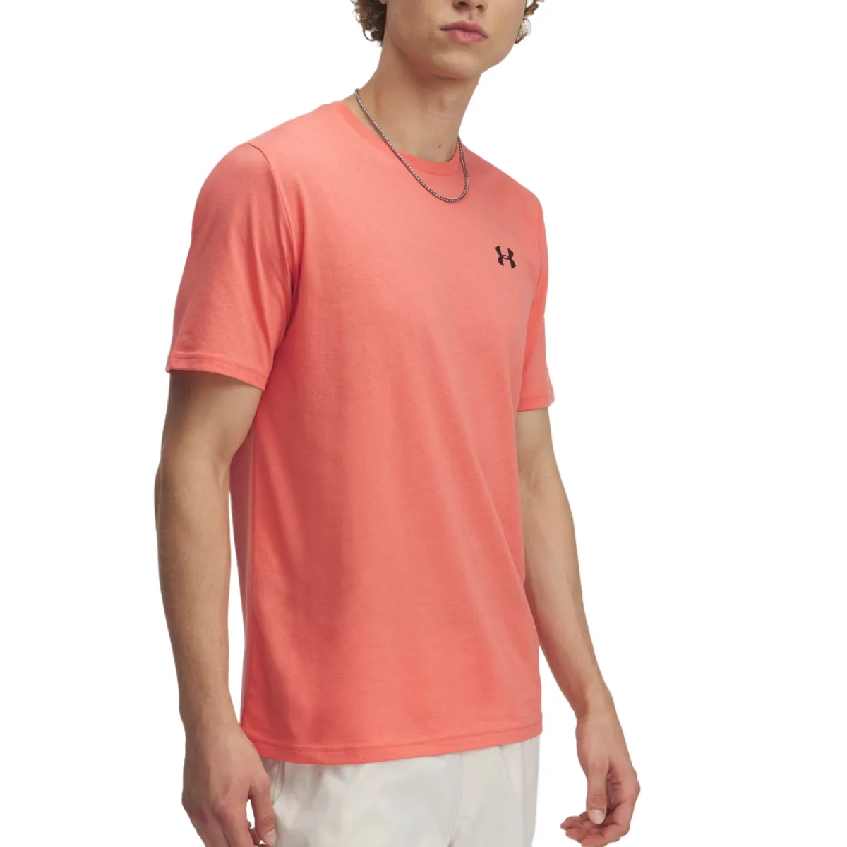 Under Armour T-Shirts Men's Pink Crew Neck Moderate