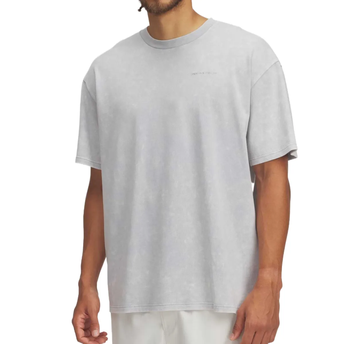 Under Armour T-Shirts Men's Light Gray Crew Neck Moderate