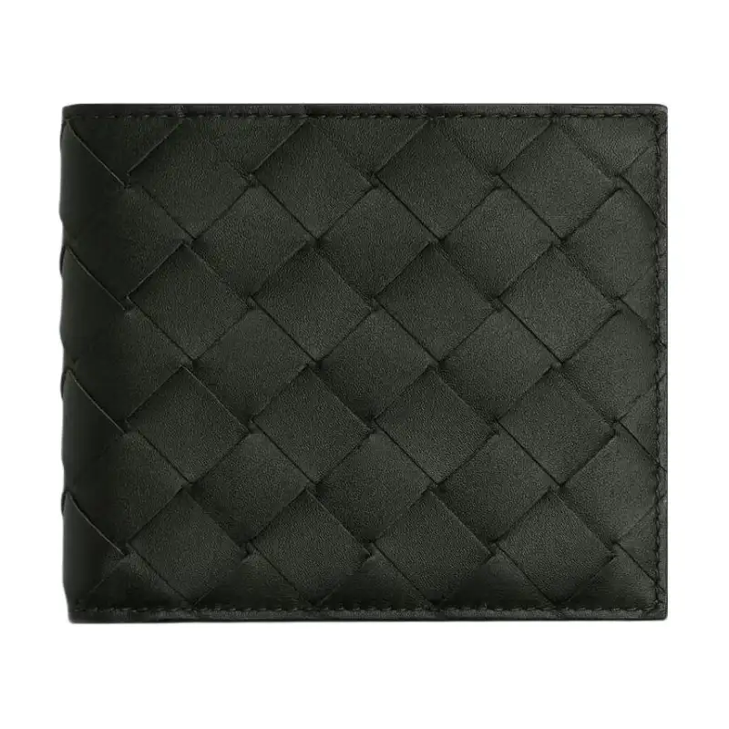 Bottega Veneta Intrecciato Cow Leather Wallet Men's Dark Green & Mermaid Green