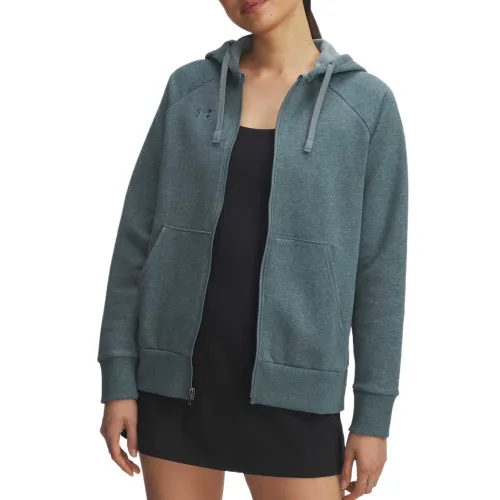 Under Armour Rival Fleece Solid Color Hooded Thermal Zippers Fleece Lined Sweatshirt Women's