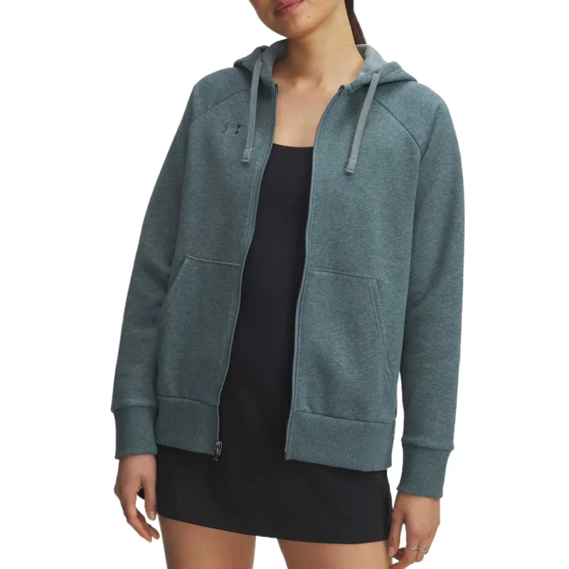 Under Armour Rival Fleece Solid Color Hooded Thermal Zippers Fleece Lined Sweatshirt Women's
