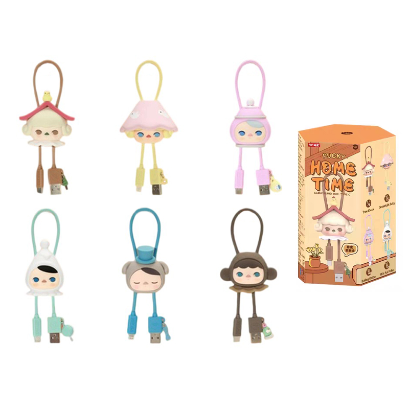 POP MART Pucky Elf Home Time Series Data Cable Blind Box Type Single Blind Box/Full Box of 6