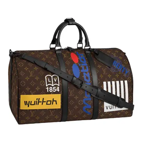 LOUIS VUITTON Keepall Bandouliere Monogram Logo Story 50 Brown