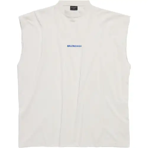 Balenciaga Logo Embroidered Sleeveless T-Shirt