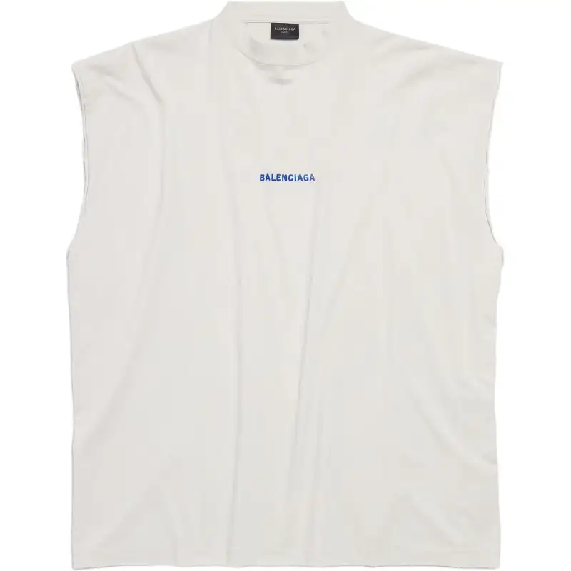 Balenciaga Logo Embroidered Sleeveless T-Shirt