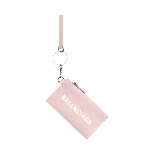 Balenciaga Cash Key Ring Grained Calfskin Card Holder Card Holder Women's Pink