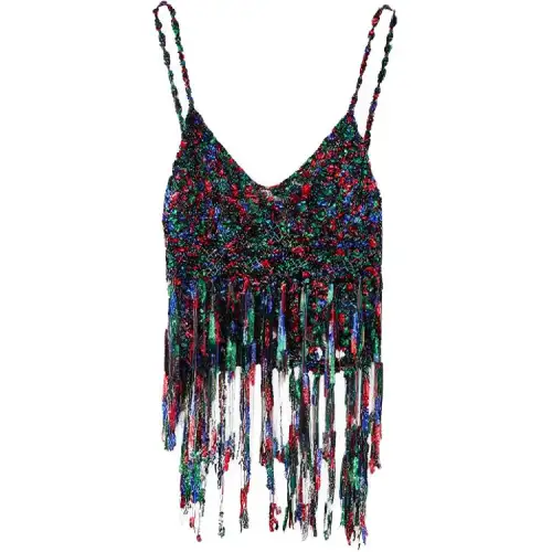 LOEWE Fringed Top 'Green/Blue/Red'
