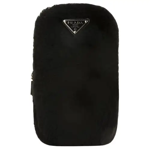 PRADA Shearling Material Crossbody Bags Women's Black