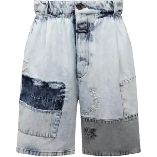 MIU MIU SS21 Denim Shorts Women's Blue