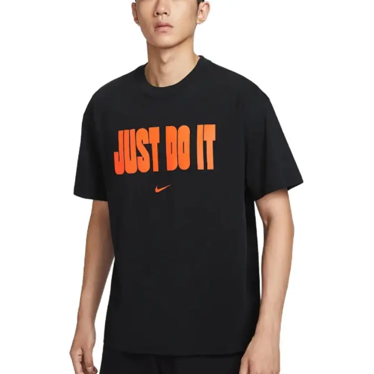 Nike T-Shirts Unisex Black Crew Neck Moderate
