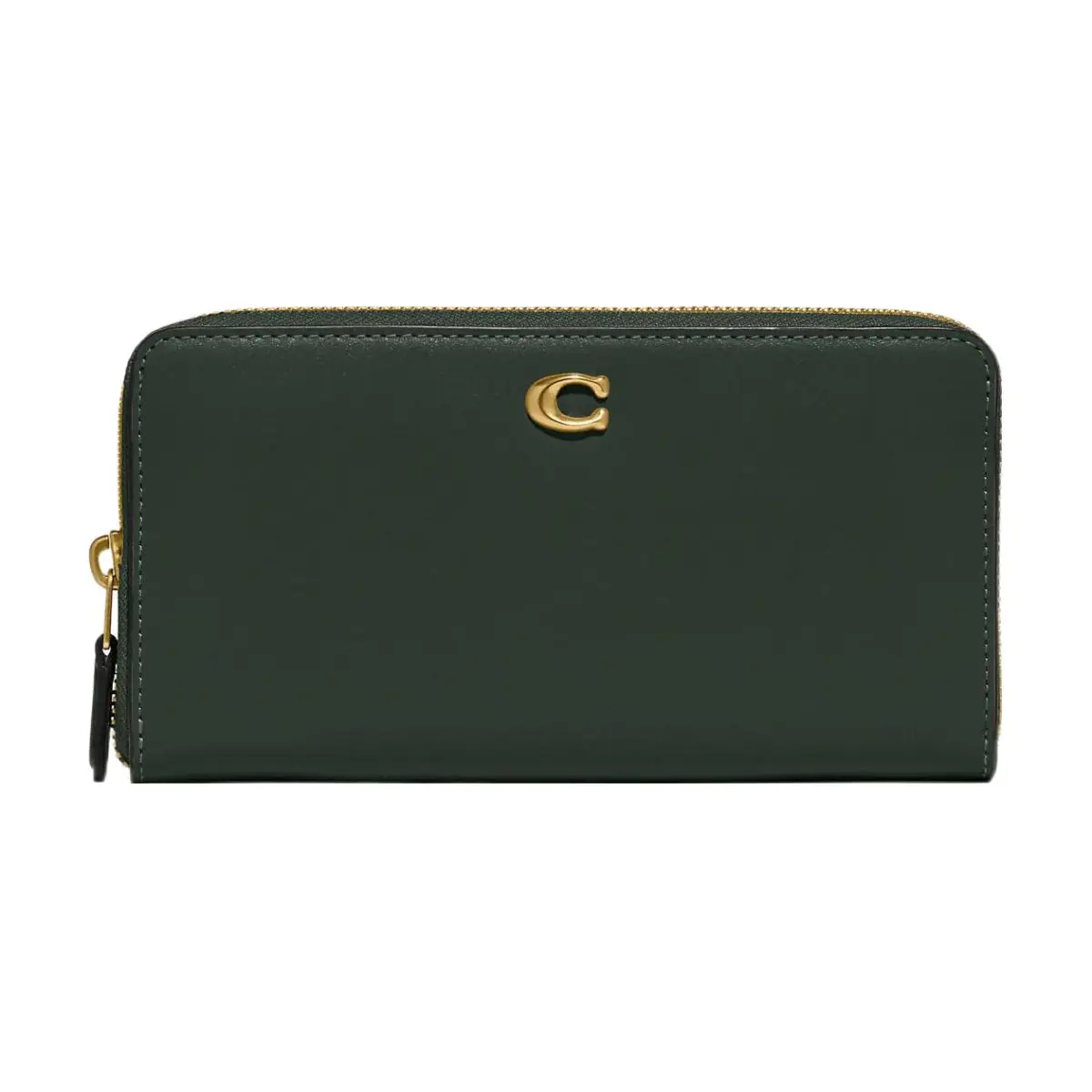 COACH Accordion Zip Calfskin Wallet Small Women's Green