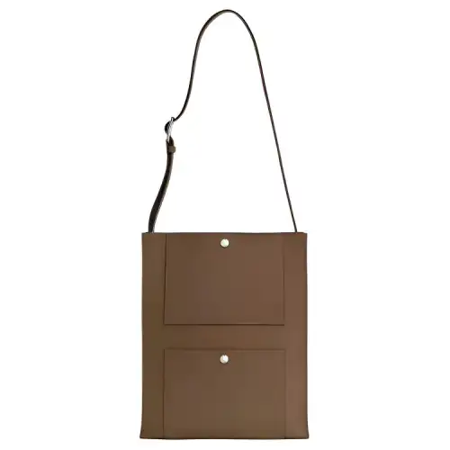 HERMES Cab H Evercolor Leather Shoulder Bag Men's 6T Toundra Tundra Green & Brown