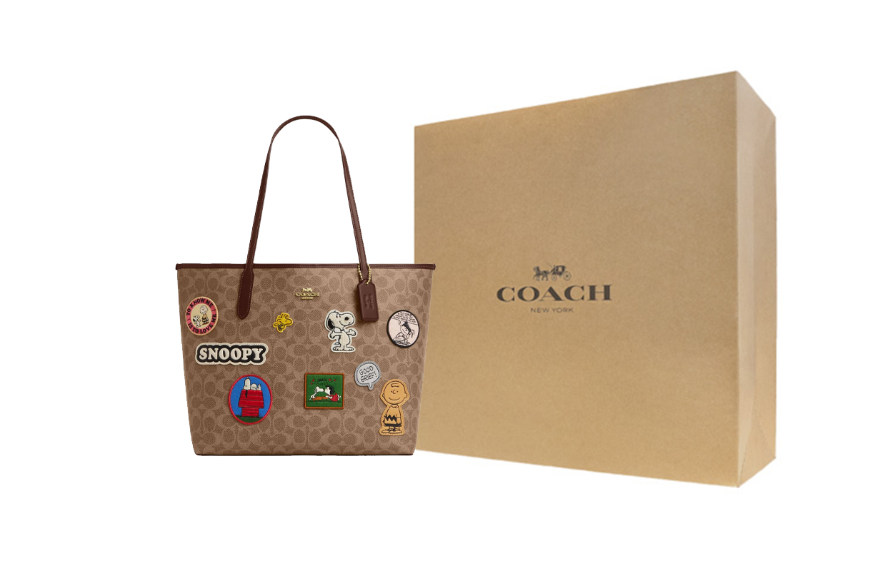 Женская сумка COACH City 33 (коричнево-желтая)