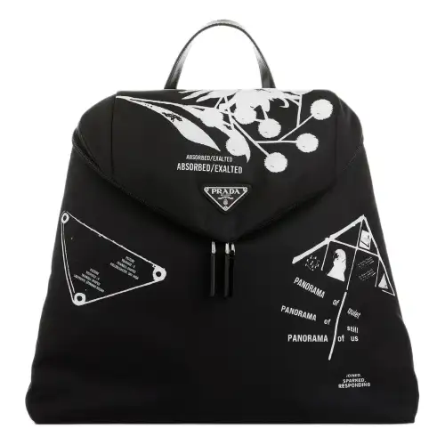 PRADA Nylon Fabric Backpack Unisex Black