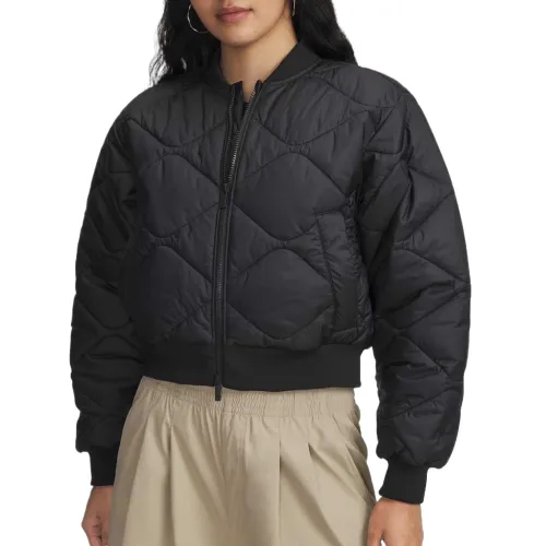 Under Armour Jackets Women's Black Baseball Collar Moderate Pilot