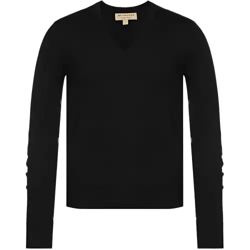 Burberry Sweaters Men's Black V Neck Moderate Other
