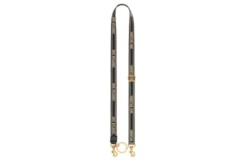 DIOR Embroidery With Calfskin Bag Straps Women's Black