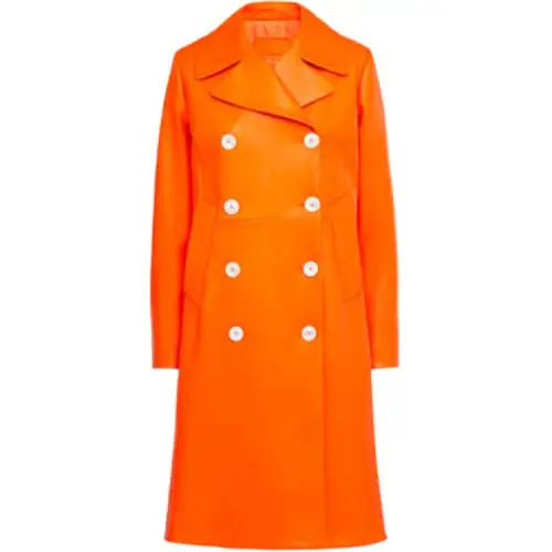 PRADA Coats Women's Orange Lapel Moderate Straight Fit