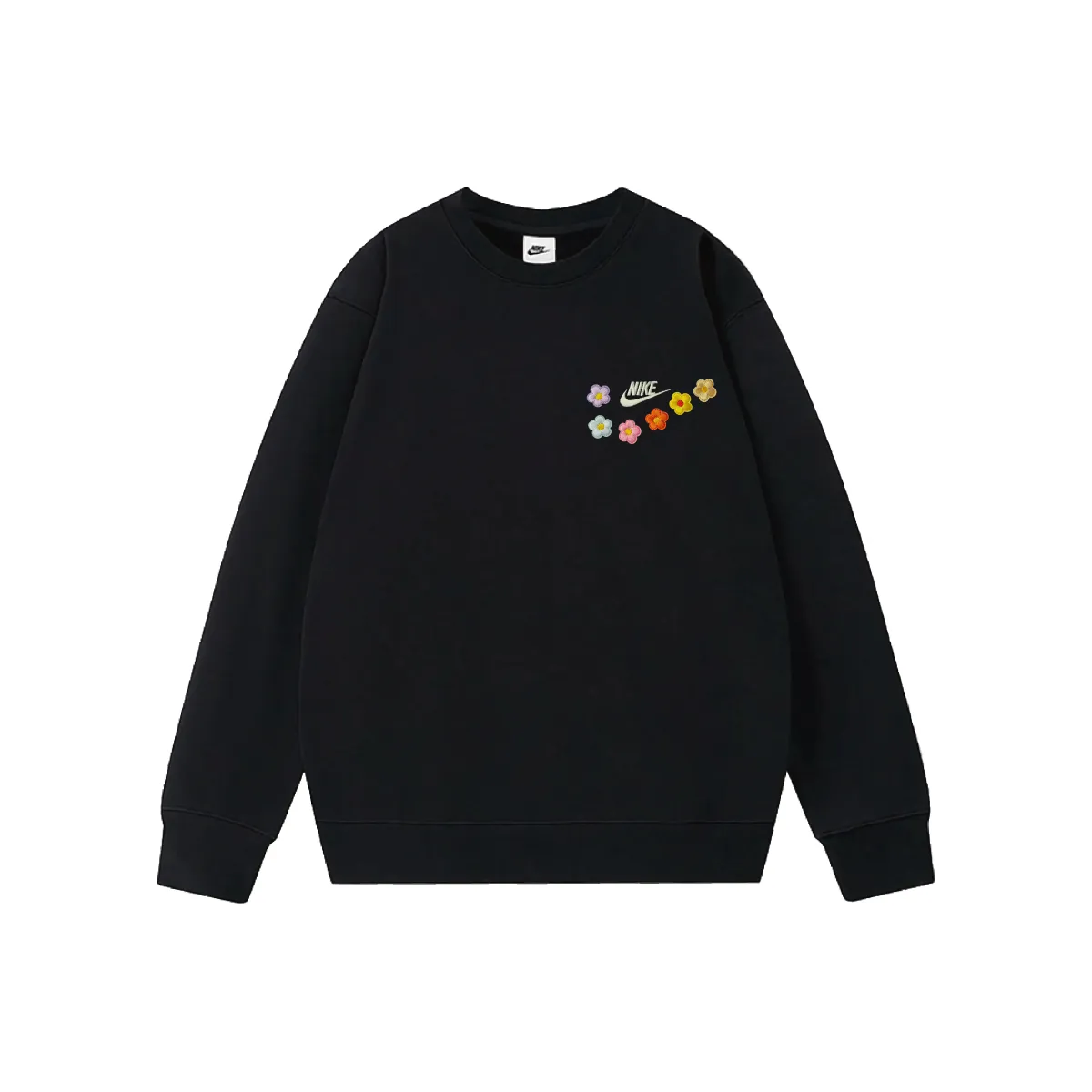 Nike Sweatshirts Unisex Black Crew Neck Moderate Regular
