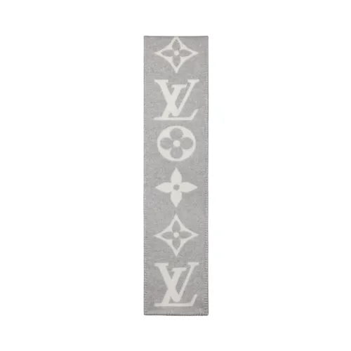 LOUIS VUITTON Knit Scarves Unisex Gray