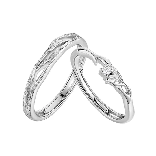 KADER 925 Sterling Silver 999 Silver Cubic Zirconia Rings Unisex Silver white Gift Box