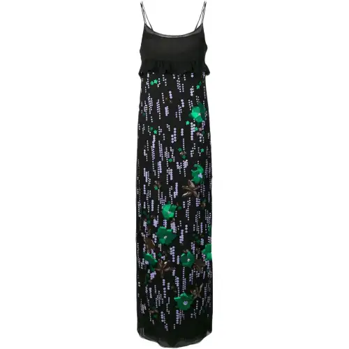 PRADA Slip Dresses Women's Black Moderate Long
