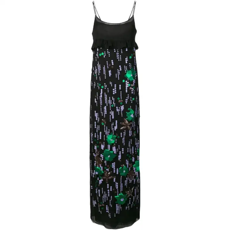 PRADA Slip Dresses Women's Black Moderate Long