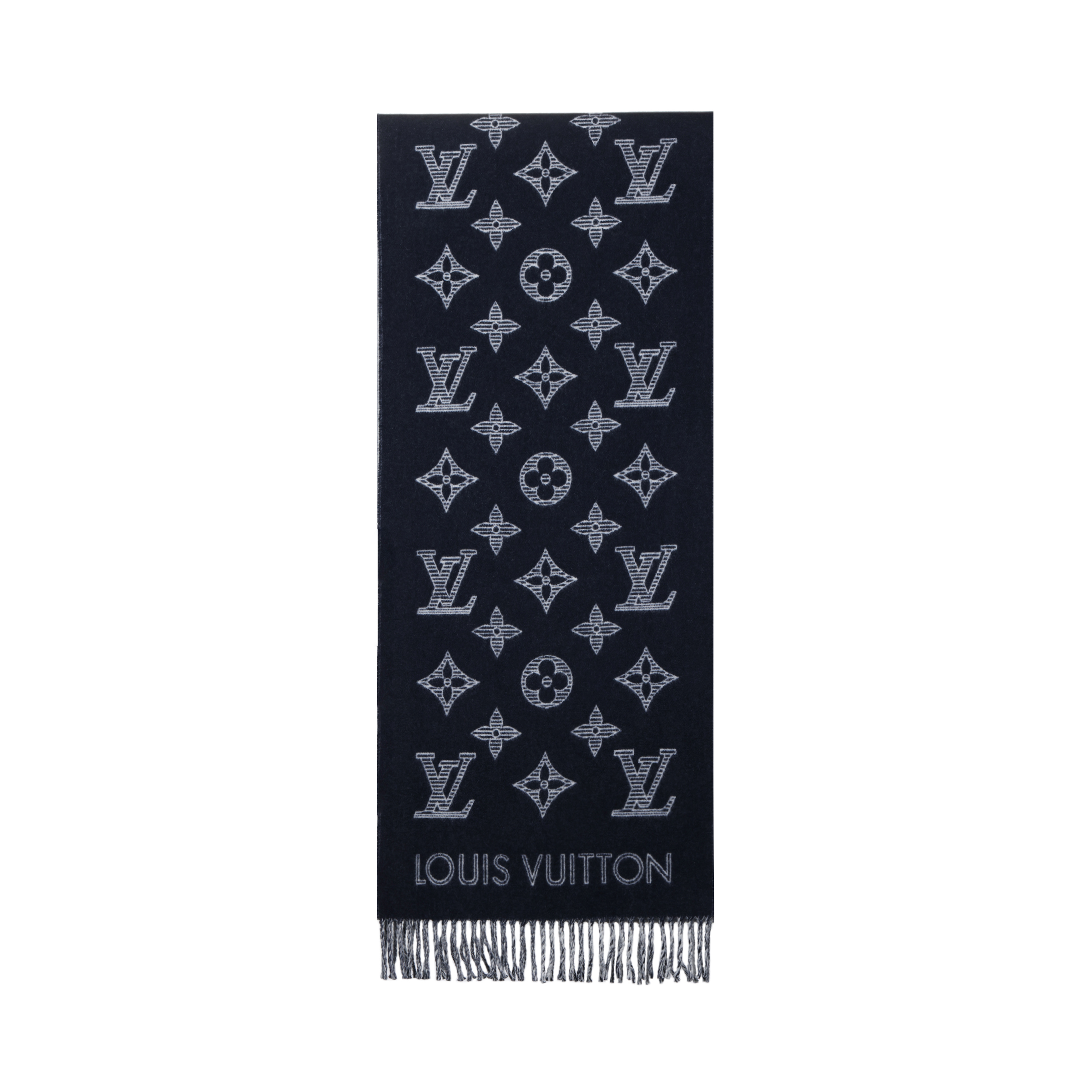 Мужской шарф Louis Vuitton Monogram Shadow (синий)