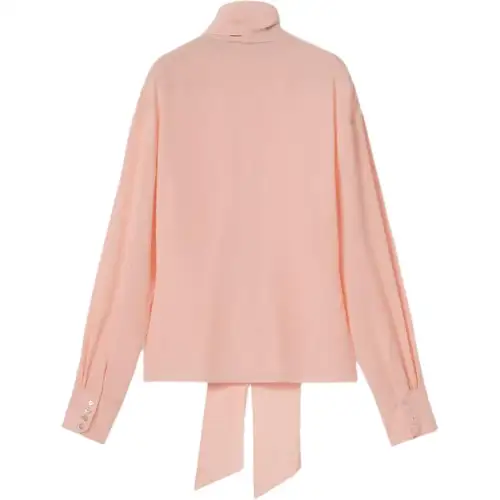 GUCCI Shirts Women's Pink Scarf Collar Moderate