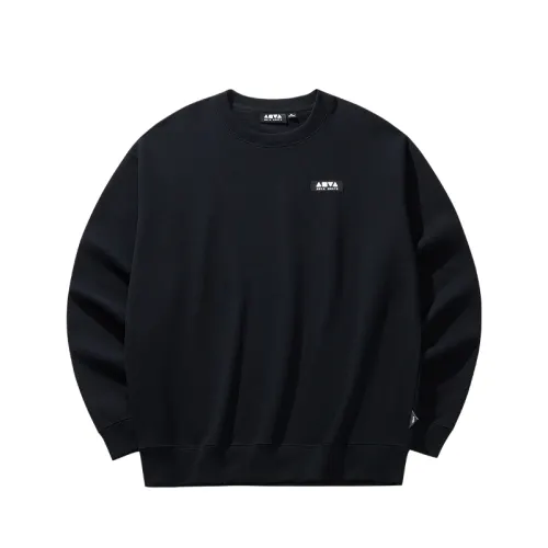 ANTA Sweatshirts Men's Black Crew Neck Moderate Regular