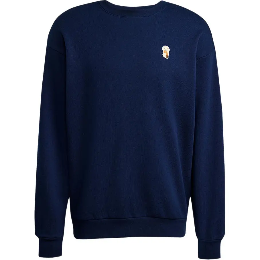 Adidas Sweatshirts Men's Marine Blue Crew Neck Moderate