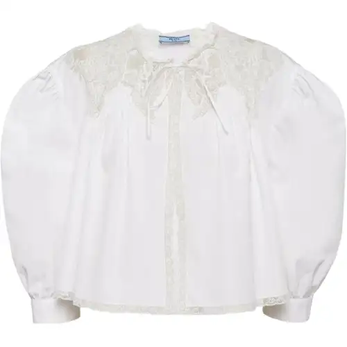 PRADA Shirts Women's White Crew Neck Moderate Other